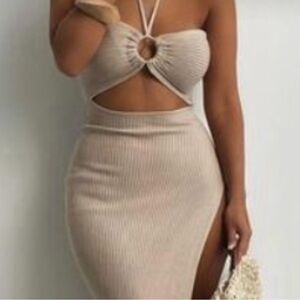Jlux long tan dress size sml worn once